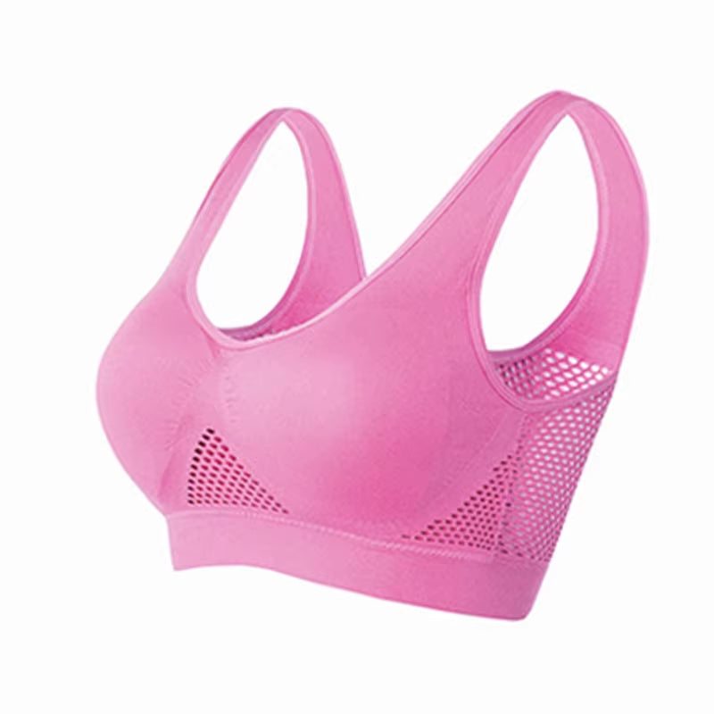 Breathable Sports Bra Top Fitness Women Brassiere Removable Padded Sport Bra Running Gym Seamless Push up Bras