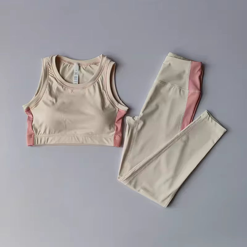 Women'S Yoga Set Workout Set 2 Piece High Waist Yoga Leggings Sports Bra Gym Suit Activewear Sports Fitness Set Sports Suit