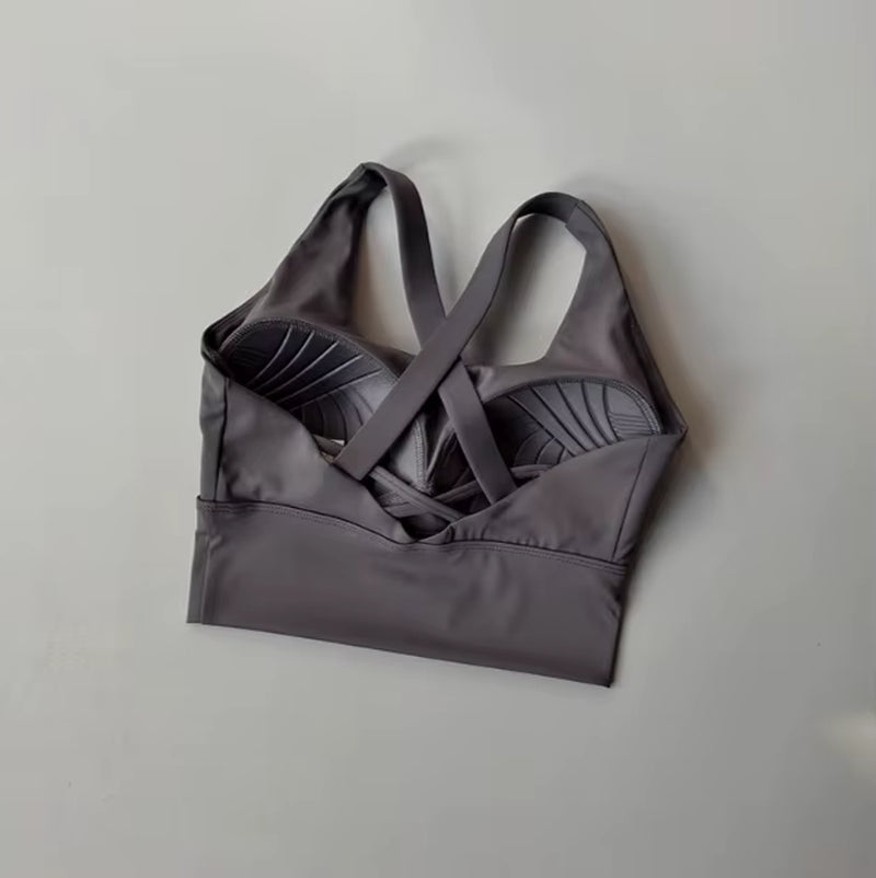Women'S Shock-Absorbing Yoga Sports Bra Summer Fitness Gathered Breasts Accessory Breathable Comfortable Yoga Sports Bra