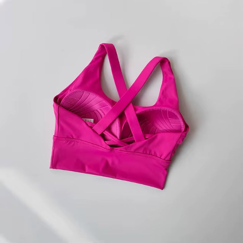 Women'S Shock-Absorbing Yoga Sports Bra Summer Fitness Gathered Breasts Accessory Breathable Comfortable Yoga Sports Bra