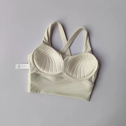 Women'S Shock-Absorbing Yoga Sports Bra Summer Fitness Gathered Breasts Accessory Breathable Comfortable Yoga Sports Bra