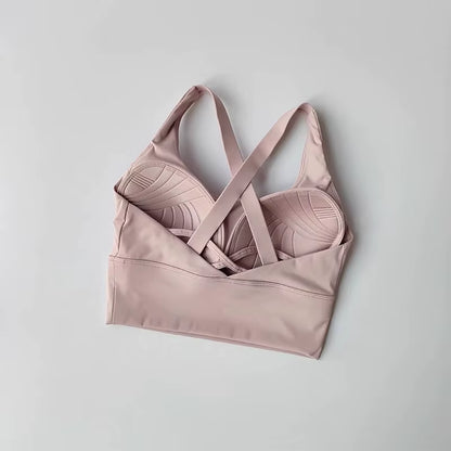 Women'S Shock-Absorbing Yoga Sports Bra Summer Fitness Gathered Breasts Accessory Breathable Comfortable Yoga Sports Bra