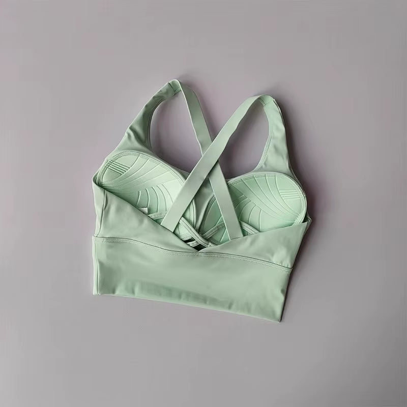 Women'S Shock-Absorbing Yoga Sports Bra Summer Fitness Gathered Breasts Accessory Breathable Comfortable Yoga Sports Bra