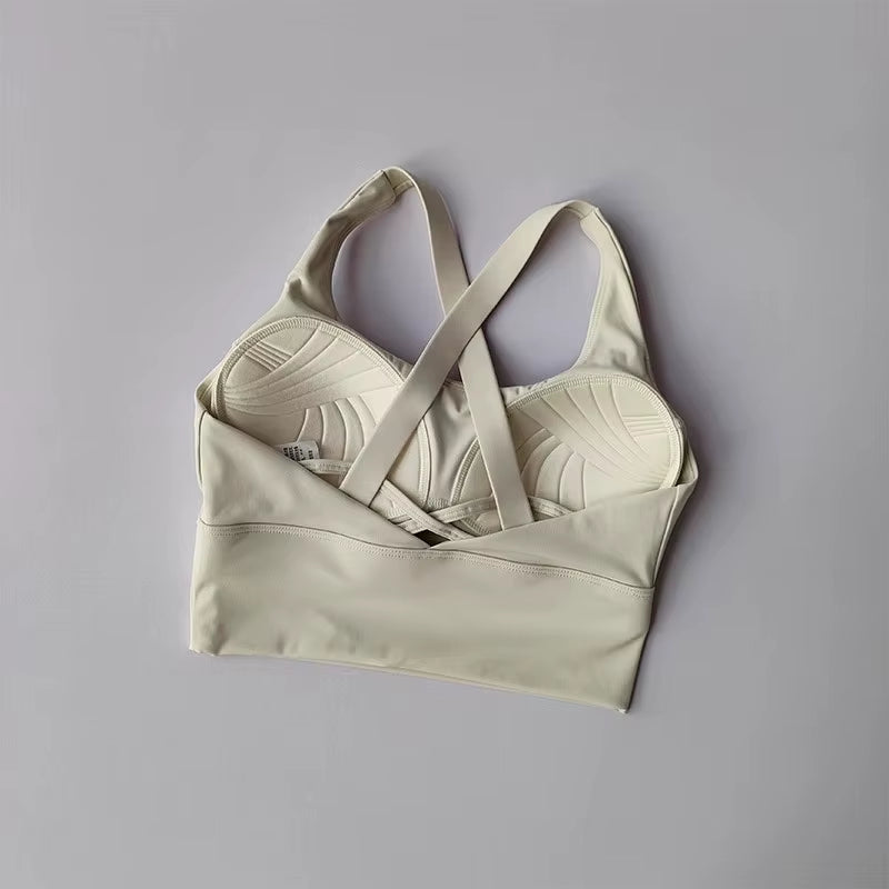 Women'S Shock-Absorbing Yoga Sports Bra Summer Fitness Gathered Breasts Accessory Breathable Comfortable Yoga Sports Bra