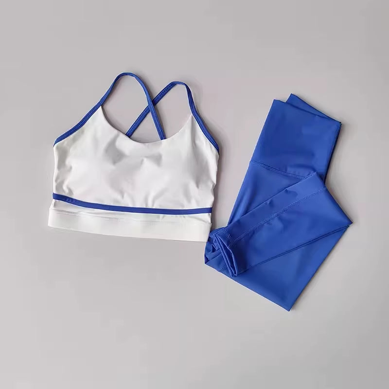 Women'S Yoga Set Workout Set 2 Piece High Waist Yoga Leggings Sports Bra Gym Suit Activewear Sports Fitness Set Sports Suit