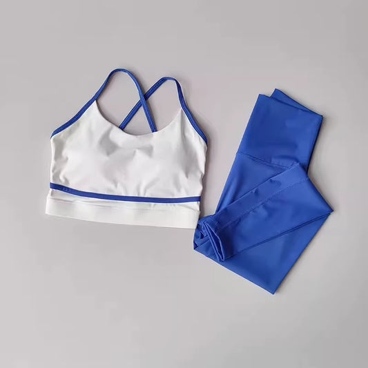 Women'S Yoga Set Workout Set 2 Piece High Waist Yoga Leggings Sports Bra Gym Suit Activewear Sports Fitness Set Sports Suit