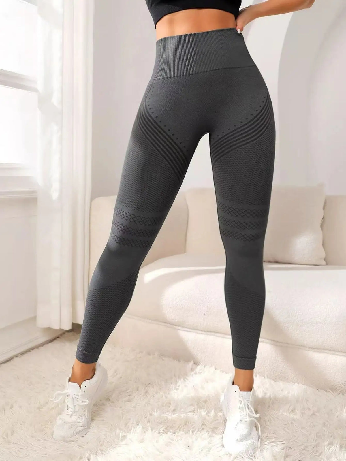 3D Textured High-Waisted Leggings