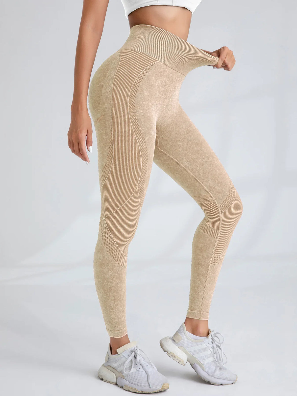 Sand-Washed Seamless Yoga Leggings