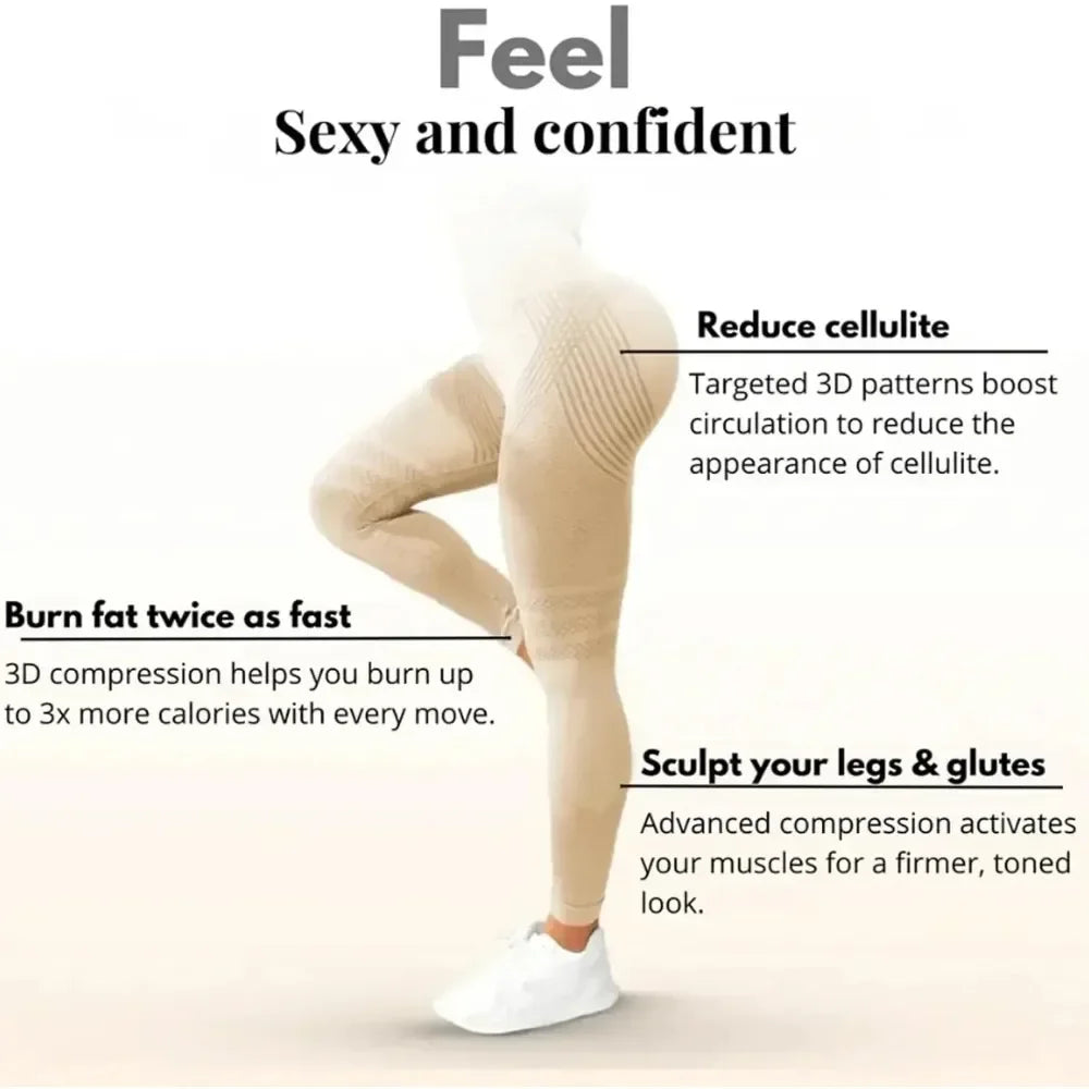 3D Textured High-Waisted Leggings