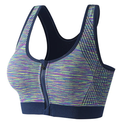 Women Sports Bra Front Zipper Sports Bra Breathable Shock-proof Underwear High Impact Yoga Bra Running Vest Fitness Workout Tops