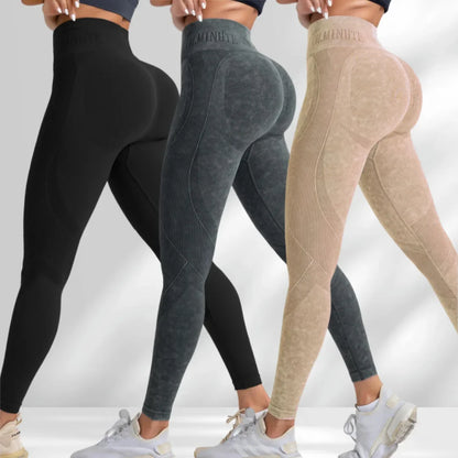 Sand-Washed Seamless Yoga Leggings