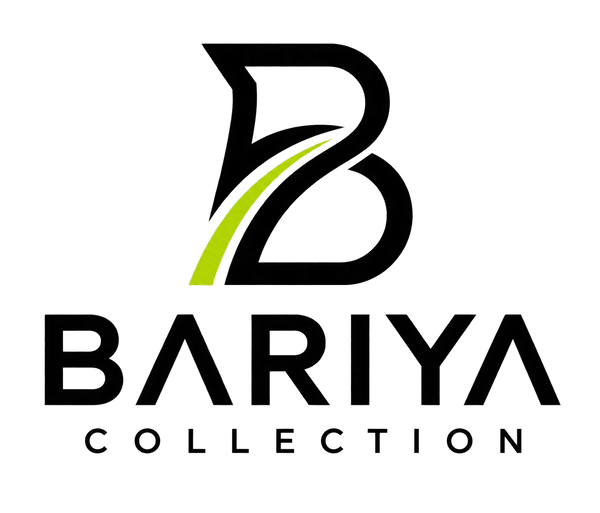 Bariya Collection black and lime-green logo