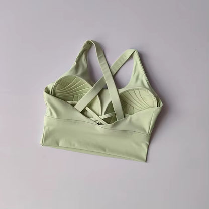 Women'S Shock-Absorbing Yoga Sports Bra Summer Fitness Gathered Breasts Accessory Breathable Comfortable Yoga Sports Bra
