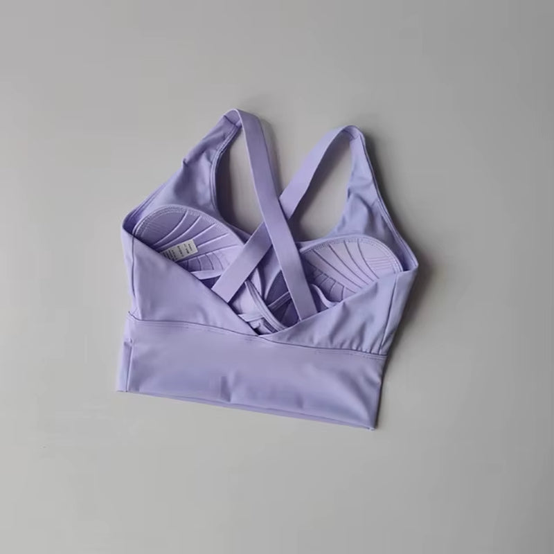 Women'S Shock-Absorbing Yoga Sports Bra Summer Fitness Gathered Breasts Accessory Breathable Comfortable Yoga Sports Bra