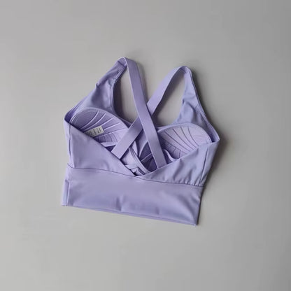 Women'S Shock-Absorbing Yoga Sports Bra Summer Fitness Gathered Breasts Accessory Breathable Comfortable Yoga Sports Bra