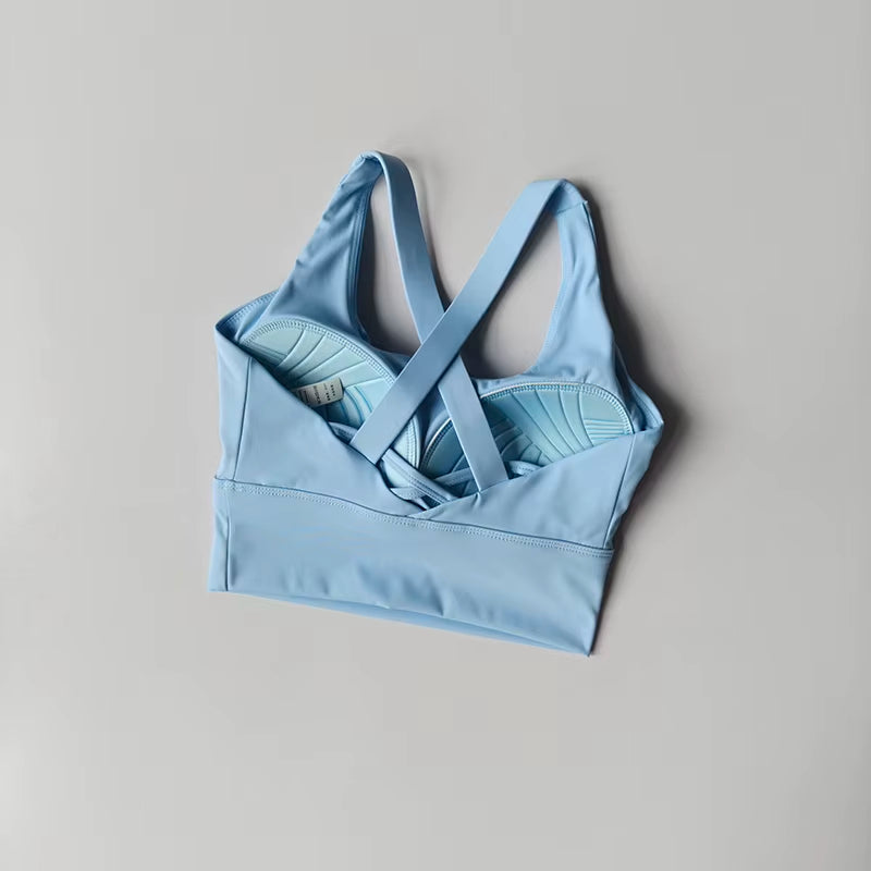 Women'S Shock-Absorbing Yoga Sports Bra Summer Fitness Gathered Breasts Accessory Breathable Comfortable Yoga Sports Bra
